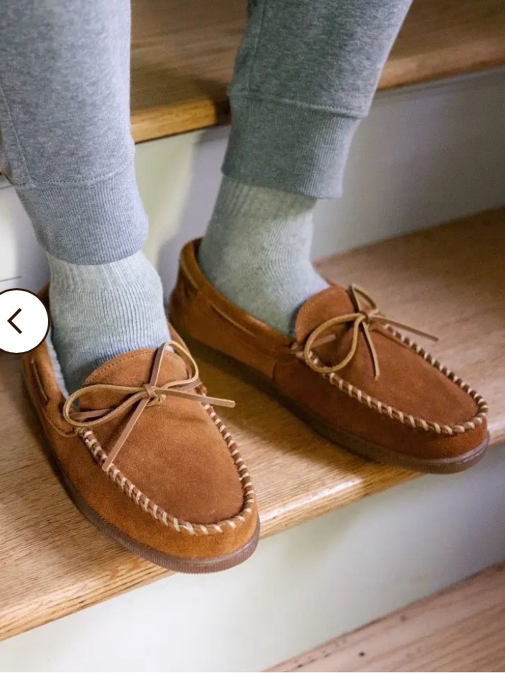 New In Box Men’s Minnetonka Suede Loafers - Tan
